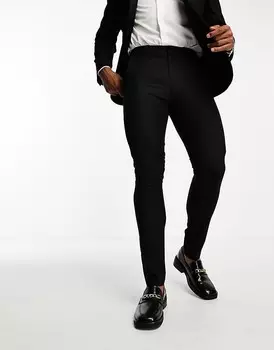 Черные узкие брюки-смокинг ASOS DESIGN