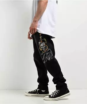 Черные узкие джинсы Dagger Skull Taper Ed Hardy, черный