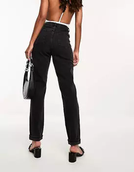 Черные узкие джинсы Mom ASOS DESIGN