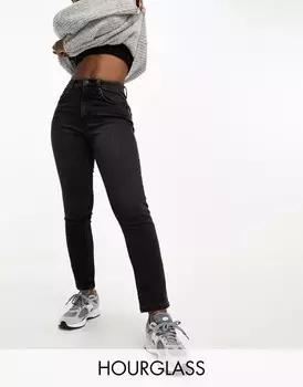 Черные узкие джинсы Mom ASOS Hourglass