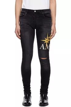 Черные узкие джинсы с аппликацией Starburst AMIRI