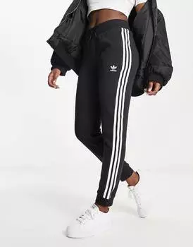 Черные узкие джоггеры с тремя полосками adidas Originals adicolor