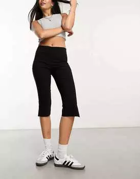 Черные узкие капри с разрезом по низу COLLUSION