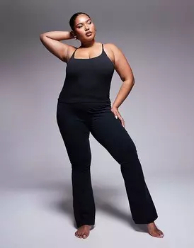 Черные узкие леггинсы для йоги из мягкой ткани ASOS 4505 Curve Icon
