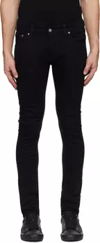 Черные узкие махровые джинсы Nudie Jeans, Everblack
