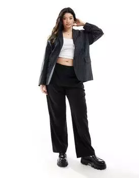 Черные узкие прямые брюки ASOS DESIGN Curve