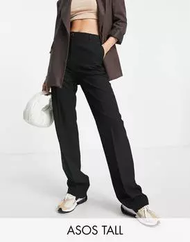 Черные узкие прямые брюки от костюма ASOS DESIGN Tall Mix & Match
