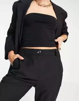 Черные узкие прямые костюмные брюки ASOS Petite Mix & Match