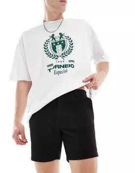 Черные узкие шорты чинос New Look