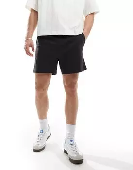 Черные узкие шорты вафельного цвета ASOS DESIGN