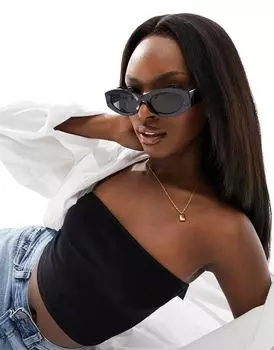 Черные узкие солнцезащитные очки «кошачий глаз» AJ Morgan