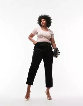 Черные вельветовые брюки Topshop Curve