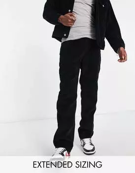 Черные вельветовые джинсы классического кроя ASOS DESIGN co-ord