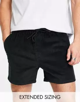 Черные вельветовые шорты скинни ASOS DESIGN