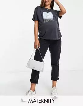 Черные винтажные джинсы DTT Maternity Lou Mom Don't Think Twice