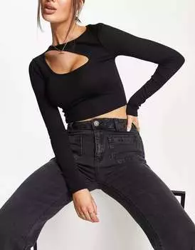 Черные винтажные расклешенные джинсы Urban Classics