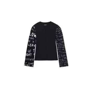 Черные вискозные топ и футболка Desigual