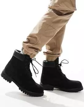 Черные водонепроницаемые ботинки на шнуровке Timberland 6 дюймов