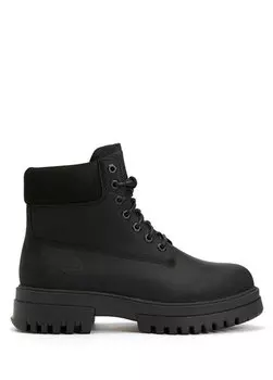 Черные водонепроницаемые мужские кожаные ботинки со средним кружевом Timberland