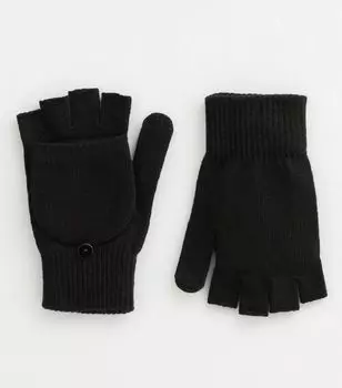 Черные волшебные перчатки с откидной крышкой New Look, черный