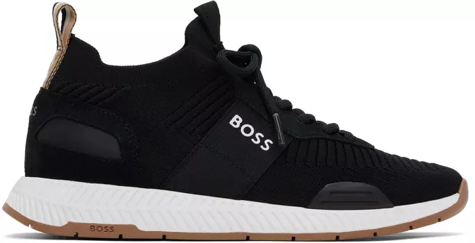 Черные вязаные кроссовки BOSS