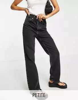 Черные выбеленные джинсы Topshop Petite Kort