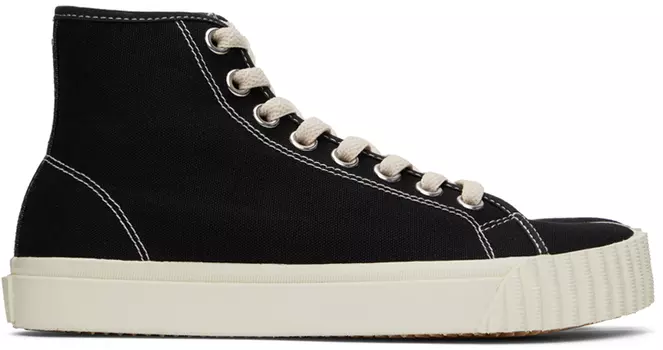 Черные высокие кеды Tabi Maison Margiela