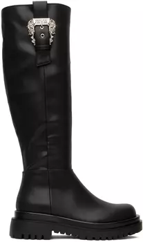 Черные высокие сапоги Дрю Versace Jeans Couture