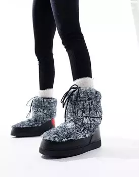Черные высокие сапоги Love Moschino