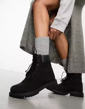 Черные высококачественные ботильоны из нубука Timberland, размер 6 дюймов