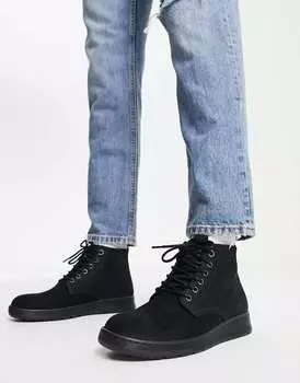 Черные замшевые ботинки на шнуровке Jack & Jones