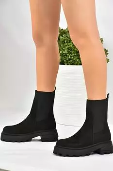 Черные замшевые женские ботинки Fox Shoes, черный