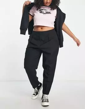 Черные зауженные брюки ASOS DESIGN Curve