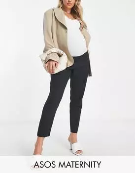 Черные зауженные брюки ASOS DESIGN Maternity