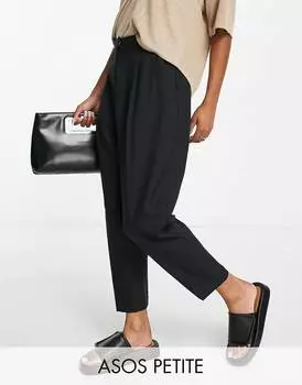 Черные зауженные брюки ASOS DESIGN Petite smart smart