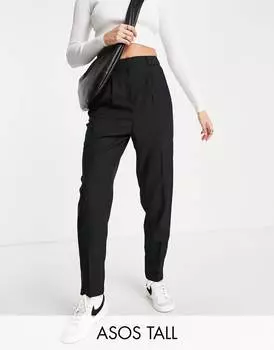 Черные зауженные брюки ASOS DESIGN Tall smart smart