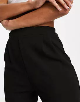 Черные зауженные брюки из джерси ASOS DESIGN