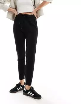 Черные зауженные брюки из джерси Vero Moda с завязкой на талии