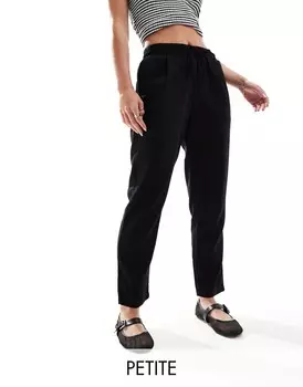 Черные зауженные брюки из смесового льна Vero Moda Petite
