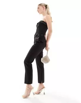 Черные зауженные брюки под смокинг ASOS DESIGN