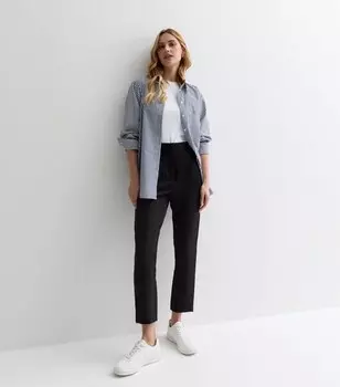 Черные зауженные брюки со складками New Look, черный