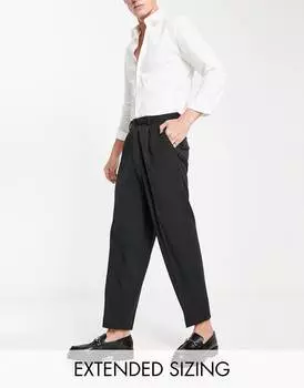 Черные зауженные брюки свободного кроя ASOS DESIGN