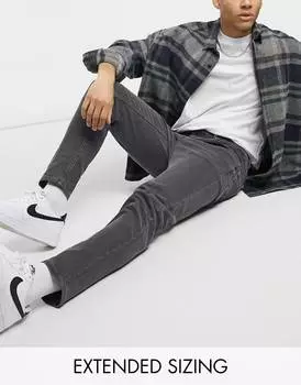 Зауженные джинсы Asos Design, темно-серый