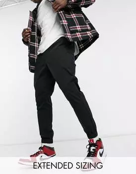 Черные зауженные джоггеры-чинос с эластичной талией ASOS DESIGN