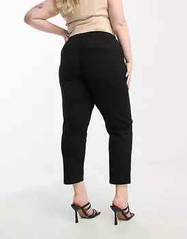 Черные зауженные джоггеры с завязкой на талии Vero Moda Curve
