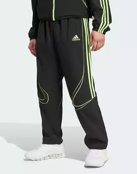 Черные/зеленые спортивные брюки Adidas Originals Teamgeist adicolor