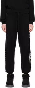 Черные жаккардовые брюки для отдыха Moncler