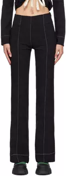 Черные жаккардовые брюки GANNI