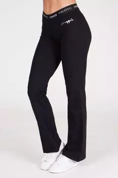 Черные жаккардовые брюки из трикотажа с тесьмой Pineapple, черный