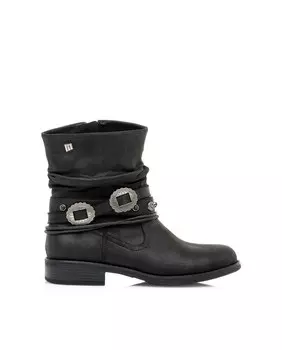Черные женские ботильоны с ремешками на щиколотке и декоративными заклепками Mustang, черный